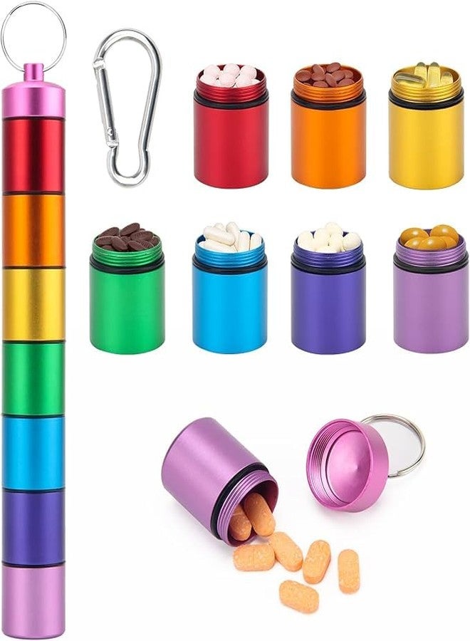 DNESHY Weekly (7-Day) Pill Box, Multicolored Medicine Planner, Metal Moisture-Proof Portable Week Holder Container, Daily use Planner for Tablet Vitamin Supplement Ideal for Travel and Home, pill case - Image 1